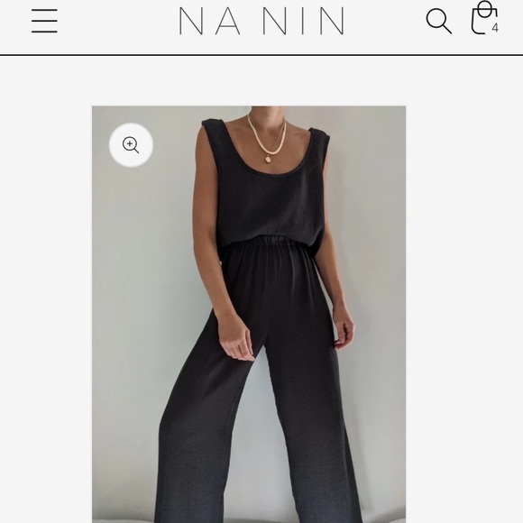 Na Nin Patricia Waffled Cotton Gauze Pant, black, M, NWT, current season - Picture 5 of 5